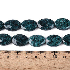 天然石セサミジャスパービーズ連売り  フラットオーバル  多面カット  18x13~13.5x5.5~6mm  穴：1.2mm  約11個/連  7.87インチ（20cm）&nbsp;G-S354-13x18-A04