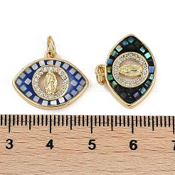 Rack Plating Brass Micro Pave Clear Cubic Zirconia Pendants&nbsp;KK-U032-30G