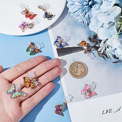 PVCモバイル防塵プラグ  合金ラインストーンと合金エナメルペンダント付き  蝶  ミックスカラー  2.5~3.2cm  10個/セット&nbsp;PALLOY-AB00207