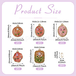 20Pcs Alloy Enamel and ABS Imitation Pearl Pendants&nbsp;ENAM-TA0004-21