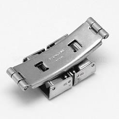 変色防止長方形201ステンレススチール時計バンド留め金  ステンレス鋼色  34x15x8mm  穴：3x14mm&nbsp;STAS-F067-05