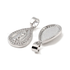 Brass & Clear Cubic Zirconia Pendants&nbsp;KK-G558-09P