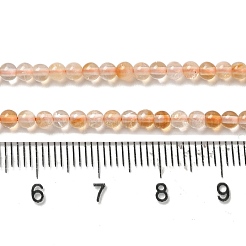 加熱された天然シトリンビーズ連売り  ラウンド  3~3.5mm  穴：0.6~0.7mm  約120~150個/連  15.16~15.55''（38.5~39.5センチメートル）&nbsp;G-B090-A25-03