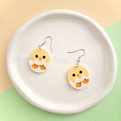 アクリルダングルピアス  卵  プラチナ  シャンパンイエロー  51x30mm&nbsp;FS-WGD1819-01