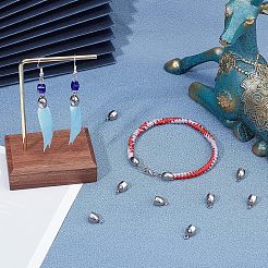 201ステンレススチールコードエンド20個  エンドキャップ  ステンレス鋼色  10.5x6.5mm  穴：2mm  内径：5mm&nbsp;STAS-UN0029-17