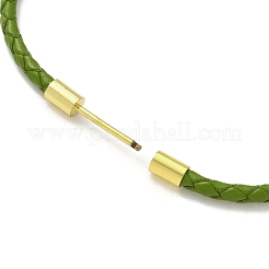 3MM Braided Round Imitation Leather Cord Bracelet Making&nbsp;MAK-S075-01G-N