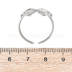 Adjustable 304 Stainless Steel Cuff Rings&nbsp;RJEW-D337-04P