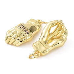 Rack Plating Brass with Cubic Zirconia Pendants&nbsp;KK-B076-12G