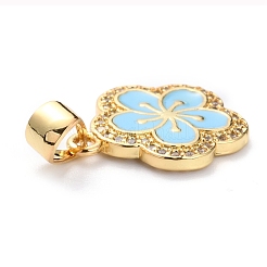 Brass Micro Pave Cubic Zirconia Pendants&nbsp;ZIRC-H120-02B-G