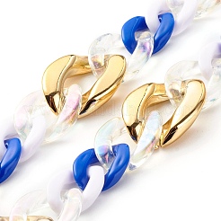 Handmade Opaque Spray Painted Acrylic & CCB Plastic Chain&nbsp;AJEW-JB01011-02