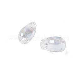 70gミユキビーズ5個  日本製シードビーズ  ティアドロップ  クリアAB  5.5x3x3mm  穴：1mm&nbsp;GLAA-V001-02D