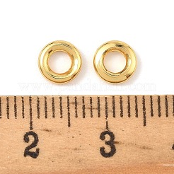 真鍮製フレームコネクター  丸い輪  長持ちメッキ  鉛フリー＆カドミウムフリー  ラックめっき  24KGP本金メッキ  6x2mm  内径：2.5mm&nbsp;KK-K364-21A-G