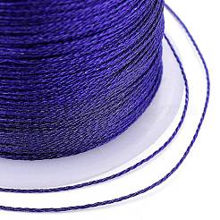 ポリエステル編組メタリックコード  DIYの編みこみのブレスレット作りと刺繡のために  インディゴ  0.4mm  6プライ  約54.68ヤード（50m）/ロール&nbsp;X-OCOR-I007-B-20