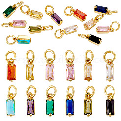 12Pcs 12 Colors Brass Micro Pave Cubic Zirconia Charms&nbsp;FIND-TA0005-61