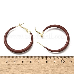 真鍮リングフープピアス  エナメル  22KGP本金メッキ  43x4.5mm&nbsp;EJEW-A121-12B-G