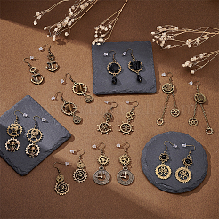 9Pairs 9 Styles Zinc Alloy Dangle Earrings&nbsp;EJEW-UN0006-96