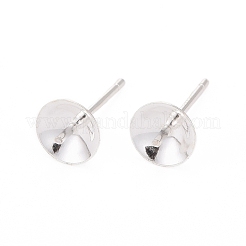 925スターリングシルバー製スタッドピアスパーツ  銀  トレイ：6mm  13mm  ピン：0.7mm&nbsp;STER-K167-027D-S
