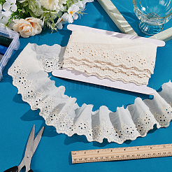 5 Yards Cotton Embroidery Flower Lace Ribbons&nbsp;SRIB-MA0001-04