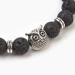 Natural Lava Rock Beads Stretch Bracelets&nbsp;BJEW-JB03850-07