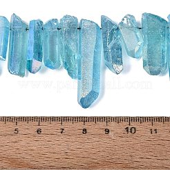 Spray Painted Electroplate Natural Quartz Crystal Points Beads Strands&nbsp;G-Q610-02D