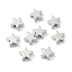 シェグレイスの真鍮ビーズ  スター  カドミウムフリー＆ニッケルフリー＆鉛フリー  プラチナメッキ  6x6.5x3mm  穴：0.8~1.2mm&nbsp;XGR0108P-145P