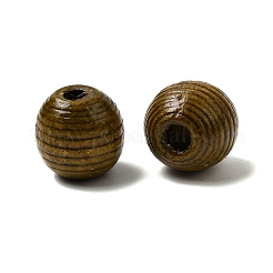 天然木ヨーロッパビーズ  染め  ラウンド  大穴ビーズ  ココナッツブラウン  14.5x13.5mm  穴：4mm&nbsp;WOOD-A026-06