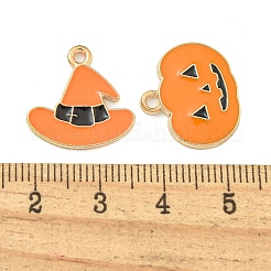ハロウィンテーマアロイエナメルペンダント  混合図形  ゴールドカラー  ミックスカラー  10~26.5x11~26x1.3~5mm  穴：1.5~2.2mm  27個/セット&nbsp;FIND-U010-01