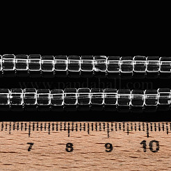 透明ガラスビーズ連売り  コラム  透明  3.5x4~4.5mm  穴：0.7~0.9mm  約102~108個/連  14.17~14.96インチ（36~38cm）&nbsp;GLAA-N065-4x4mm-A01