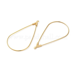 真鍮製ペンダント  ティアドロップ  18KGP本金メッキ  47x23x0.7mm  穴：1mm&nbsp;KK-F727-23G-01-NF