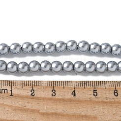 焼き絵用塗料、パール加工ガラスパール、丸ビーズの連  ラウンド  スレートグレイ  6.5x5.5mm  穴：1.4mm  約142個/連  30.63''（77.8センチメートル）&nbsp;HY-XCP0001-22A-02