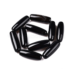 天然瑪瑙の染色・加熱ビーズ連売り  ライス  ブラック  39.5~41x11~15mm  穴：3mm  約10個/連  15.35~16''（39~40センチメートル）&nbsp;G-T138-230C