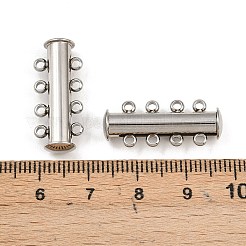 Non-Tarnish 4-Strands 304 Stainless Steel Slide Lock Clasps&nbsp;LS-STAS-H402-35P-01