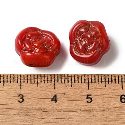 不透明なランプワークビーズ  ローズ  レッド  13x8mm  穴：1mm  約58~70個/100g&nbsp;LAMP-P065-02B-12