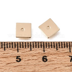 真鍮ビーズ  正方形  ラックめっき  長持ちメッキ  ライトゴールド  6x6x0.8mm  穴：1.2mm&nbsp;KK-CBA0DF0-11KCG