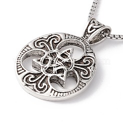 Alloy Trinity Knot Pendant Necklace with 201 Stainless Steel Box Chains&nbsp;NJEW-E016-05AS