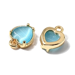Heart Brass Charms&nbsp;KK-D024-02D-G