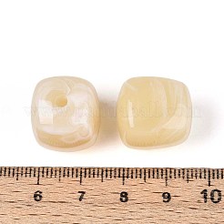 不透明なアクリルビーズ  正方形  古いレース  17x16x16mm  穴：2.7mm&nbsp;X-OACR-ZX006-33A