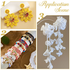 DIYファインディングキット  ガラス＆アクリルビーズを含む  きいろ  E：1.5~8x1.5~3.5mm  穴：0.5~1mm&nbsp;DIY-PA0001-90E
