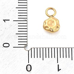 イオンプレーティング（IP）304ステンレススチールチャーム  フラットラウンド  14KGP本金メッキ  10x6x3mm  穴：2.5mm&nbsp;STAS-P379-11G