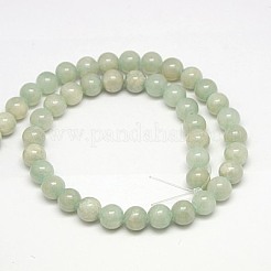 天然石イエロージェイド翡翠ビーズ連売り  染め  ラウンド  ダークシーグリーン  6mm  穴：1mm  約70個/連  15.75インチ&nbsp;X-G-G598-6mm-YXS-07
