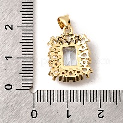 Brass Micro Pave Cubic Zirconia Pendants&nbsp;KK-I360-010G-02