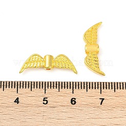 チベット風合金ビーズ  カドミウムフリー＆ニッケルフリー＆鉛フリー  天使の翼  ゴールドカラー  7.5x21.5x3mm  穴：1mm&nbsp;LS-K083D012