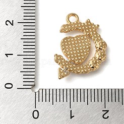 合金エナメルラインストーンガラスペンダント  ゴールドカラー  ナザールボンジュウ  ハート  19x15x3mm  穴：1.8mm&nbsp;X1-ENAM-U003-02G-04