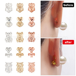 15 Pairs 15 Style Brass Friction Ear Nuts&nbsp;KK-AR0002-92