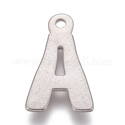 変色しにくい304ステンレススチールペンダント  アルファベット  文字.a  16x10x1.8mm  穴：1.2mm&nbsp;STAS-H119-01P-A