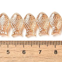 電気メッキ透明ガラスビーズ連売り  パール光沢メッキ  魚  砂茶色  8x15x5~6mm  穴：1mm  約49~50個/連  15.75インチ（40cm）&nbsp;EGLA-C007-08B