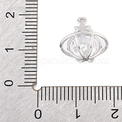 Brass Micro Pave Clear Cubic Zirconia Charms&nbsp;LS-KK-K371-32P
