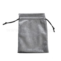 金箔押しベルベットギフト収納巾着袋  長方形  グレー  ムーン  18x13x0.15cm&nbsp;AJEW-P131-06B