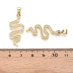 Brass Micro Pave Cubic Zirconia Pendants&nbsp;KK-T070-55G