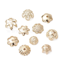 100個10スタイルの合金ビーズキャップ  花  18KGP本金メッキ  6.5~8x7.5~9.5x1.5~3mm  穴：1~1.6mm  10個/スタイル&nbsp;PALLOY-CJ0002-77